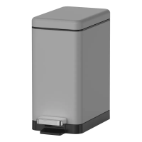 Ведро для мусора TC-010210-07/плавное закрытие/прямоугольное/Grey/10л (KR5599)